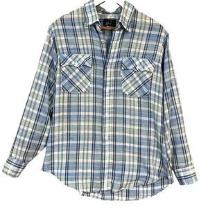 Levi's 80s Vintage White Tag Pearl Snap Button Shirt Silver Line‎ Detail Medium